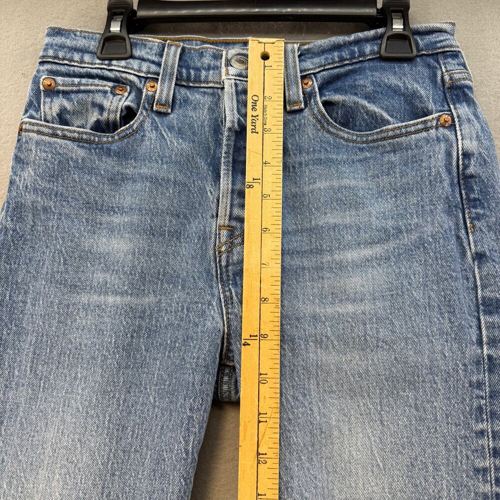 Levi's Premium Wedgie Straight Jeans Women's 25 (2) Blue Big E Button Fly EUC - Picture 15 of 16